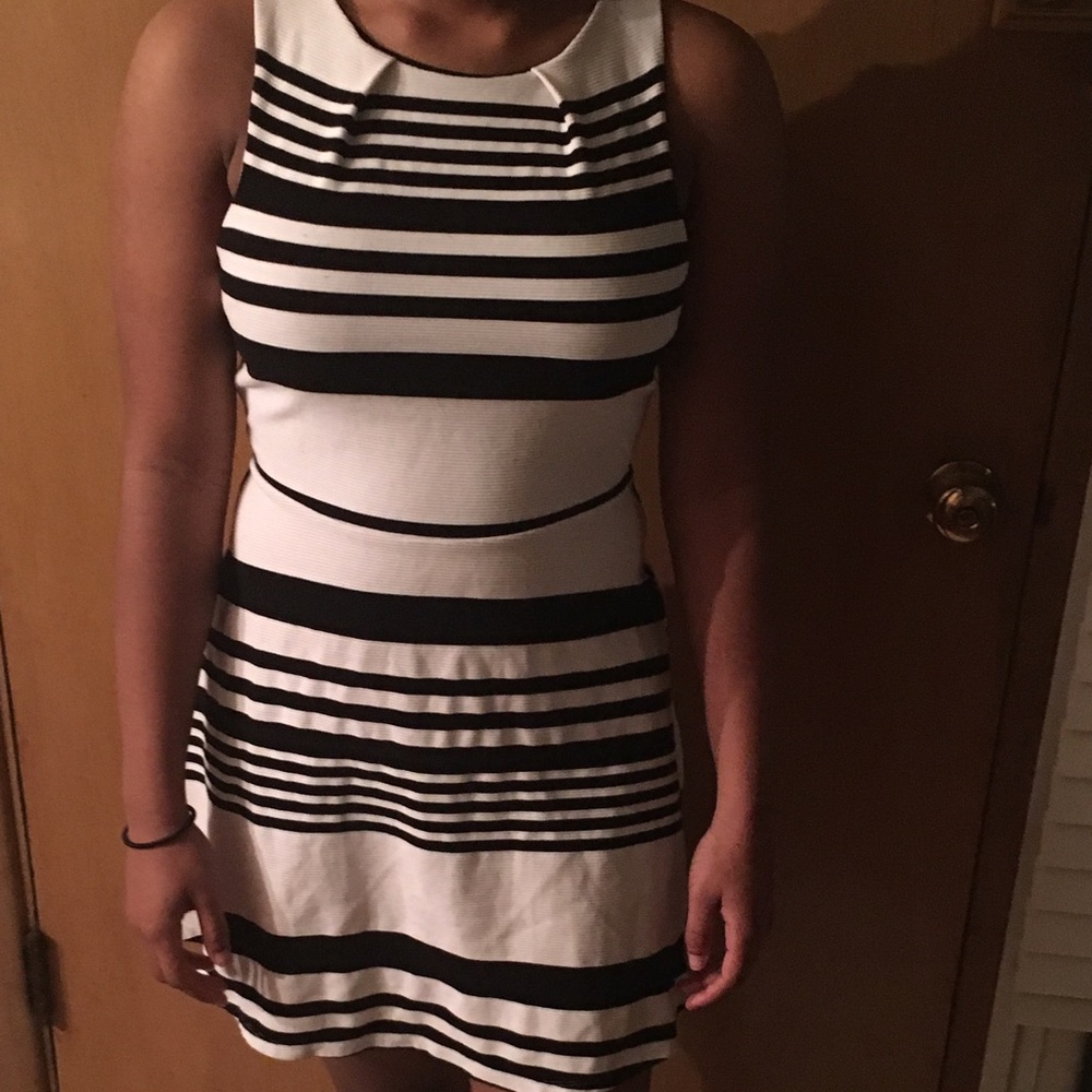White and black junior dress